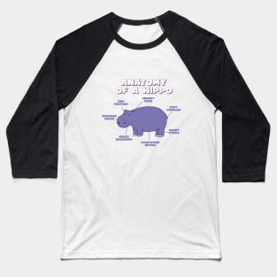 Anatomy Of A Hippo Sweet Hippo Explanation For Zoo Lovers Baseball T-Shirt